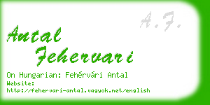 antal fehervari business card