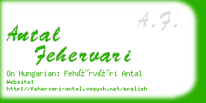 antal fehervari business card